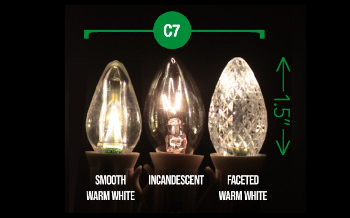 What is the difference between C7 and C9 Christmas Bulbs?