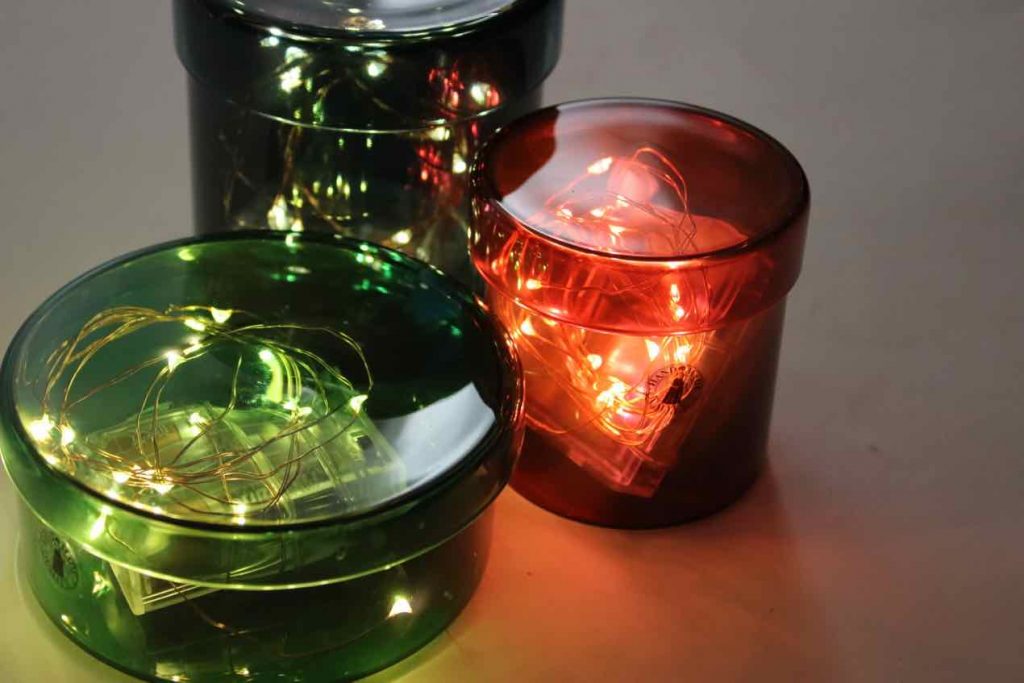 Jewel-toned containers are better with lights