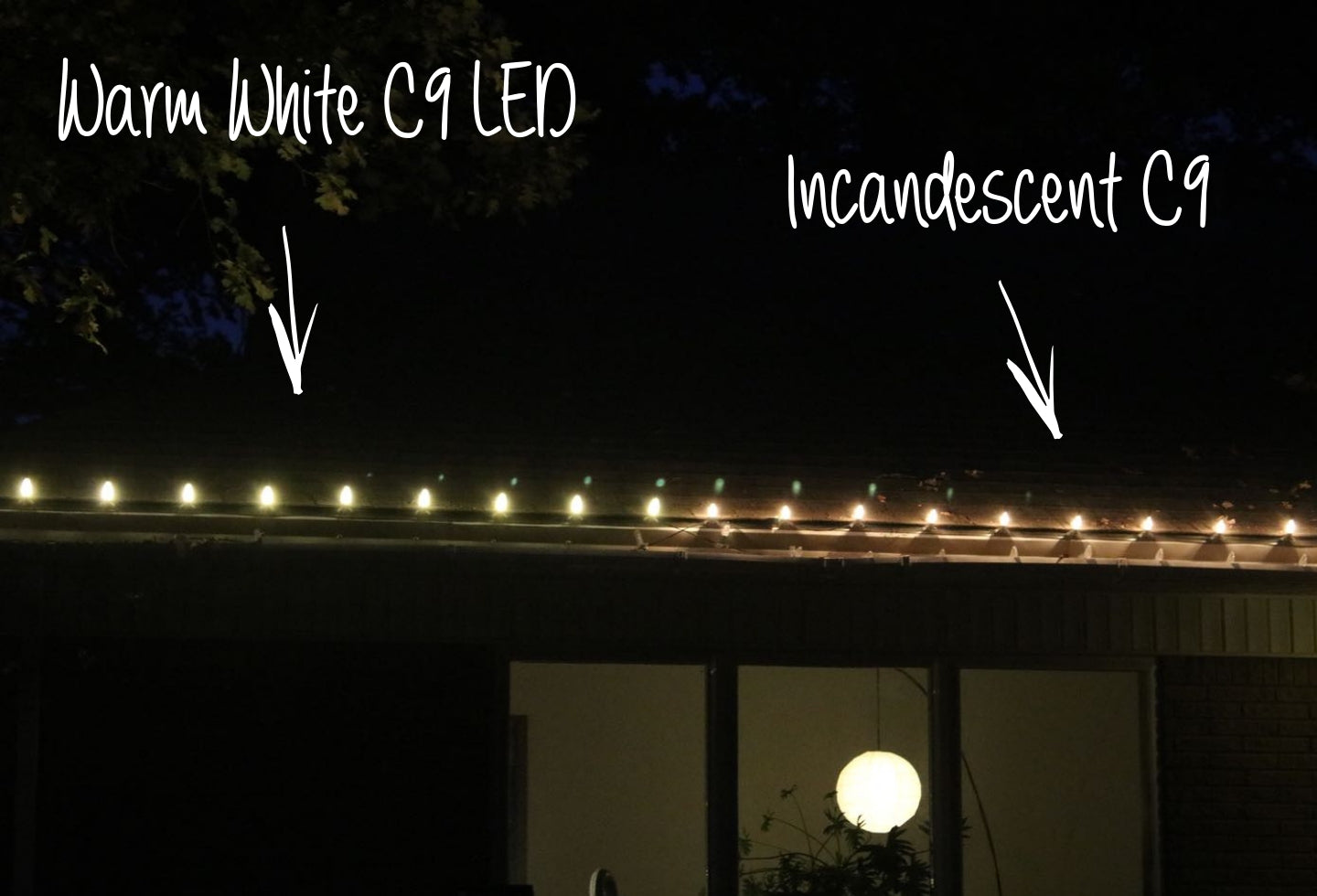 Warm White C9 LED Bulbs vs Clear Incandescent C9 Bulbs