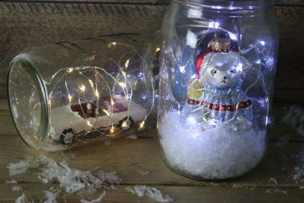 DIY: Countertop "Snow Globes" with Lights