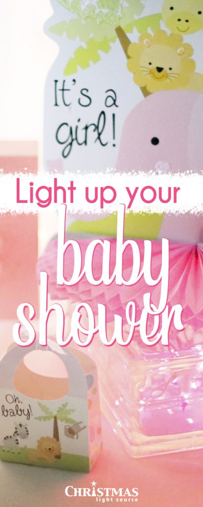 Baby Shower Glass Block Centerpiece