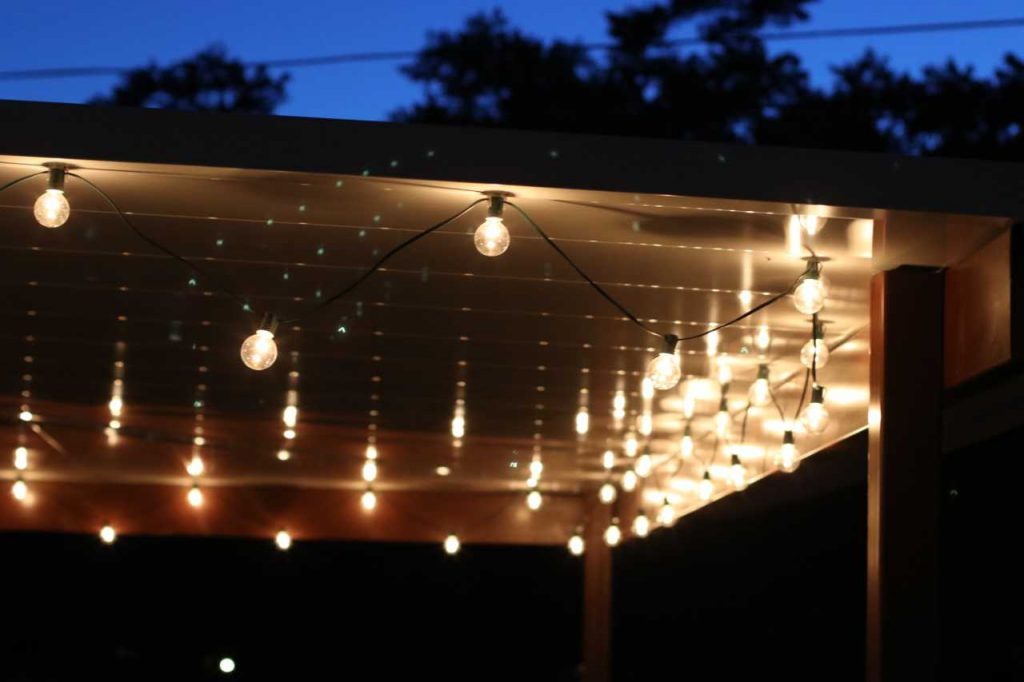DIY: Lighting a Patio for Family Friday Nights with Round Bulbs and Magnetic Clips