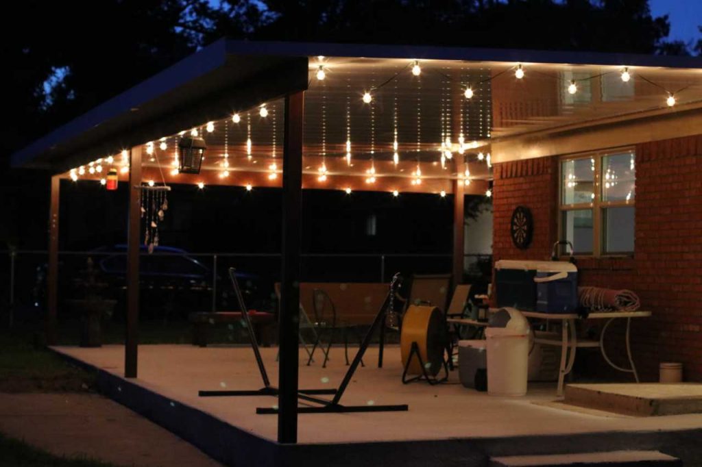 DIY: Lighting a Patio for Family Friday Nights with Round Bulbs and Magnetic Clips