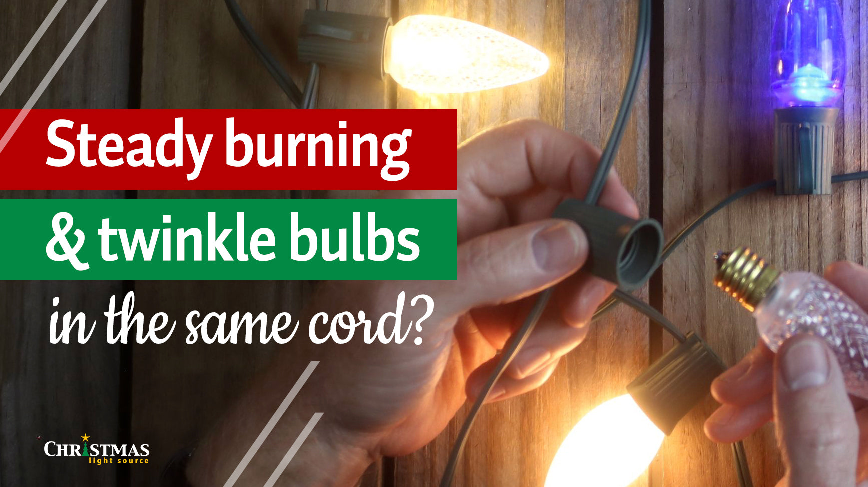 Can I run steady burning and twinkle (C7/C9) bulbs in the same cord?