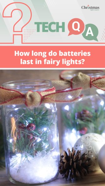 Battery-operated Christmas lights can last anywhere from 4-7 hours or well over 100 hours per battery set.